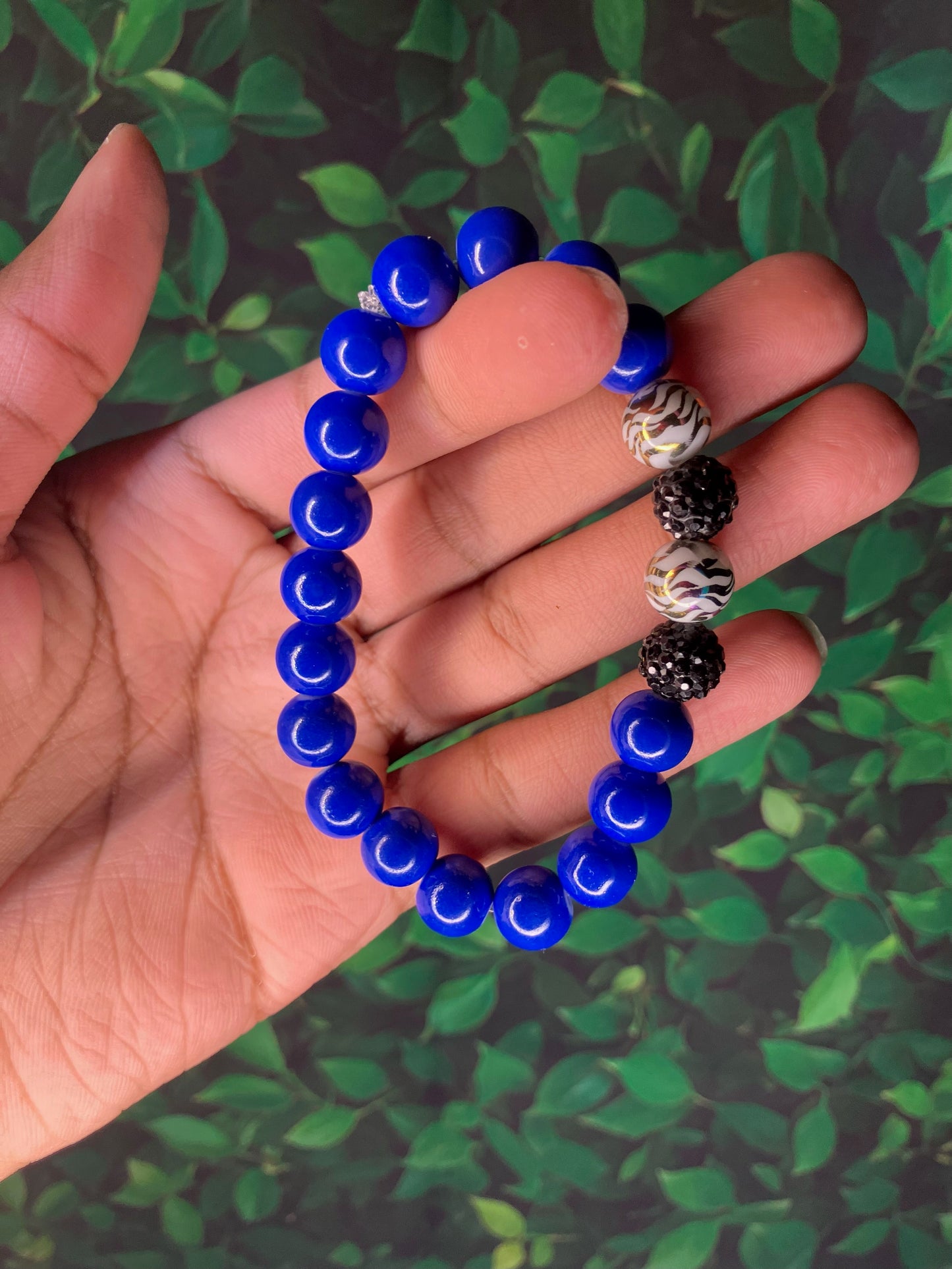 Blue z and black bracelet