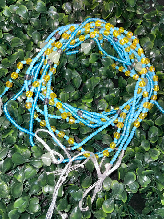 Ocean waves blue sky wasitbead 3pcs set