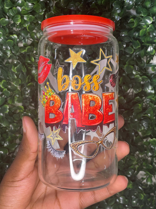 Boss babes glass cup