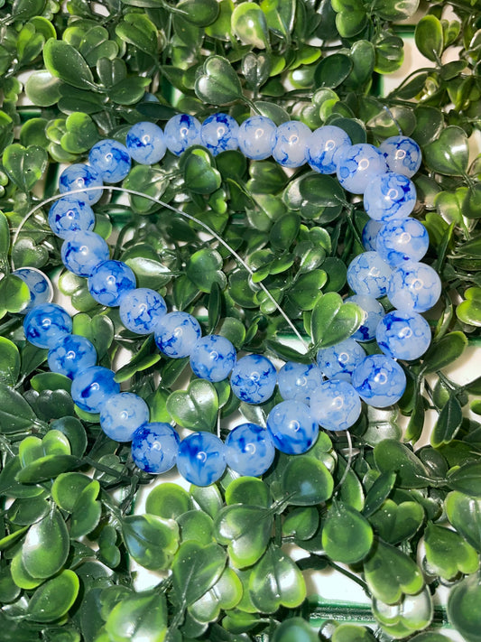 Blue sea bead strand