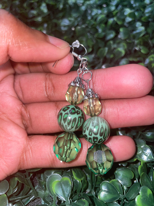 Cheeath green earrings