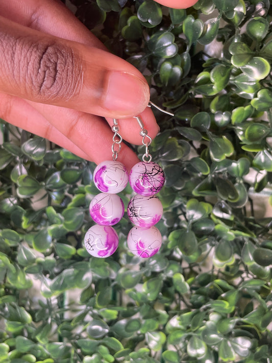 Purple moon earrings