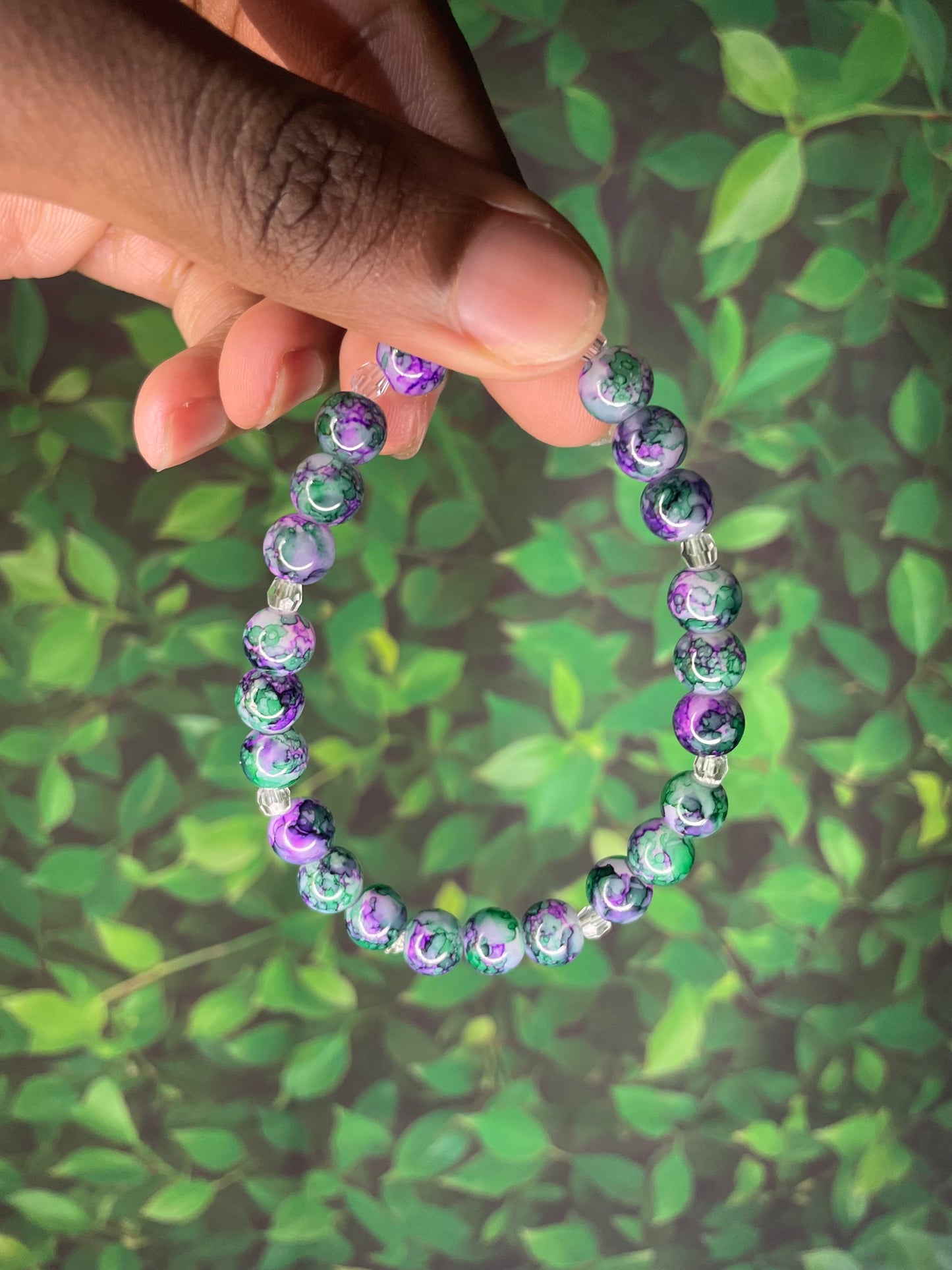 Purple green mix bracelet