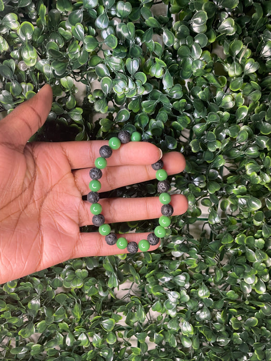Green lava beaded bracelet