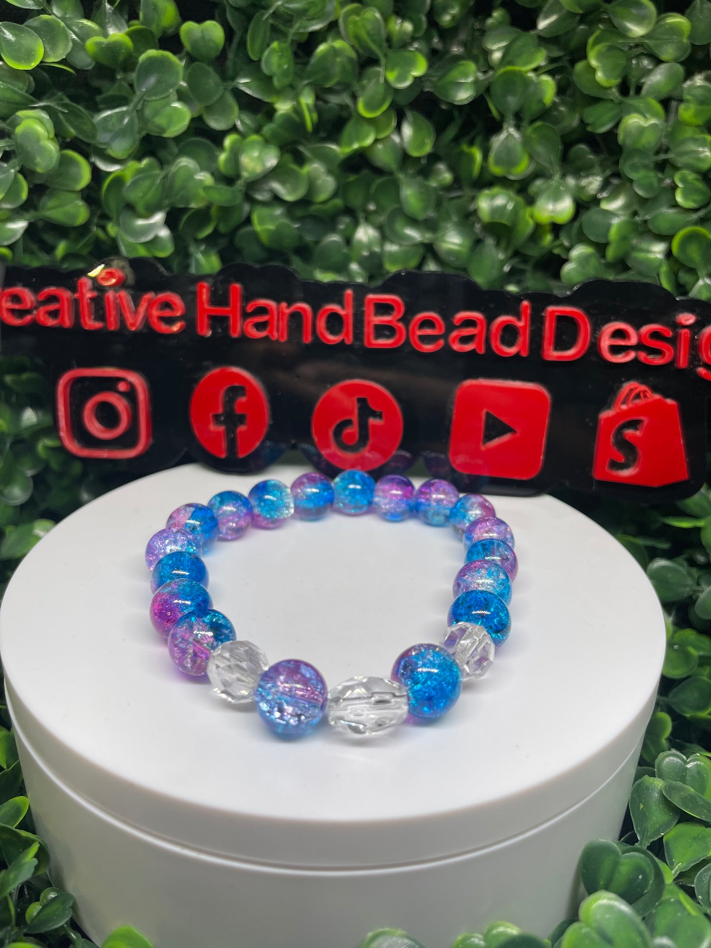 Clear blue bracelet