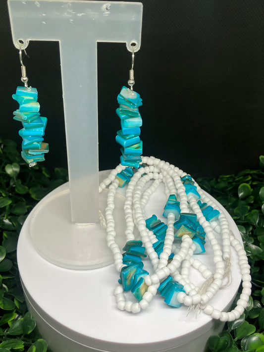 Blue sea shells set