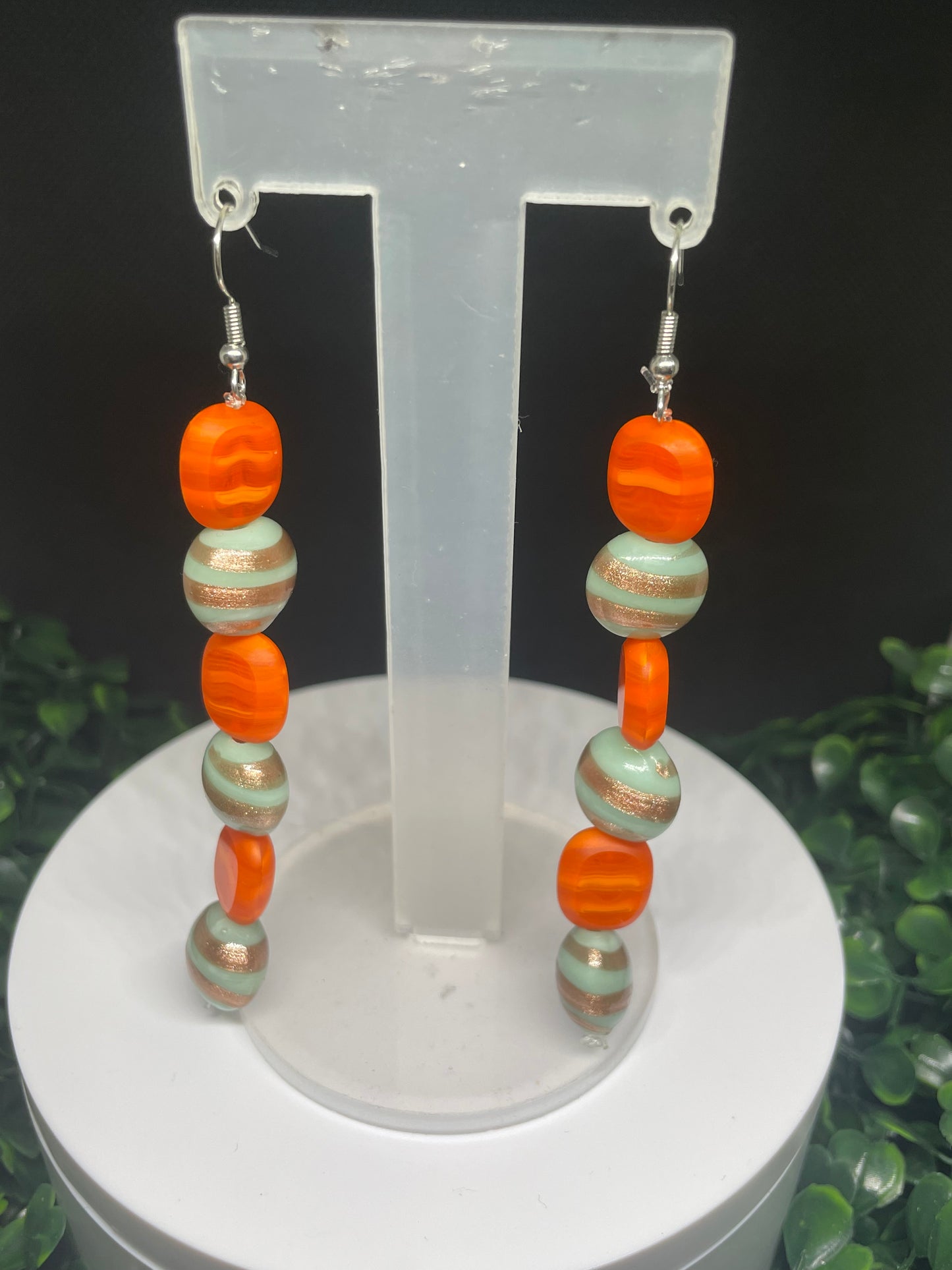 Orange classy earrings