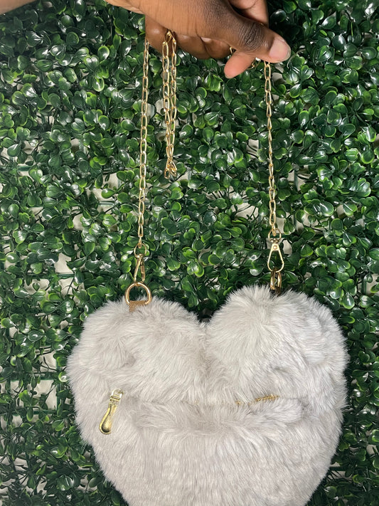 Gray Heart purse