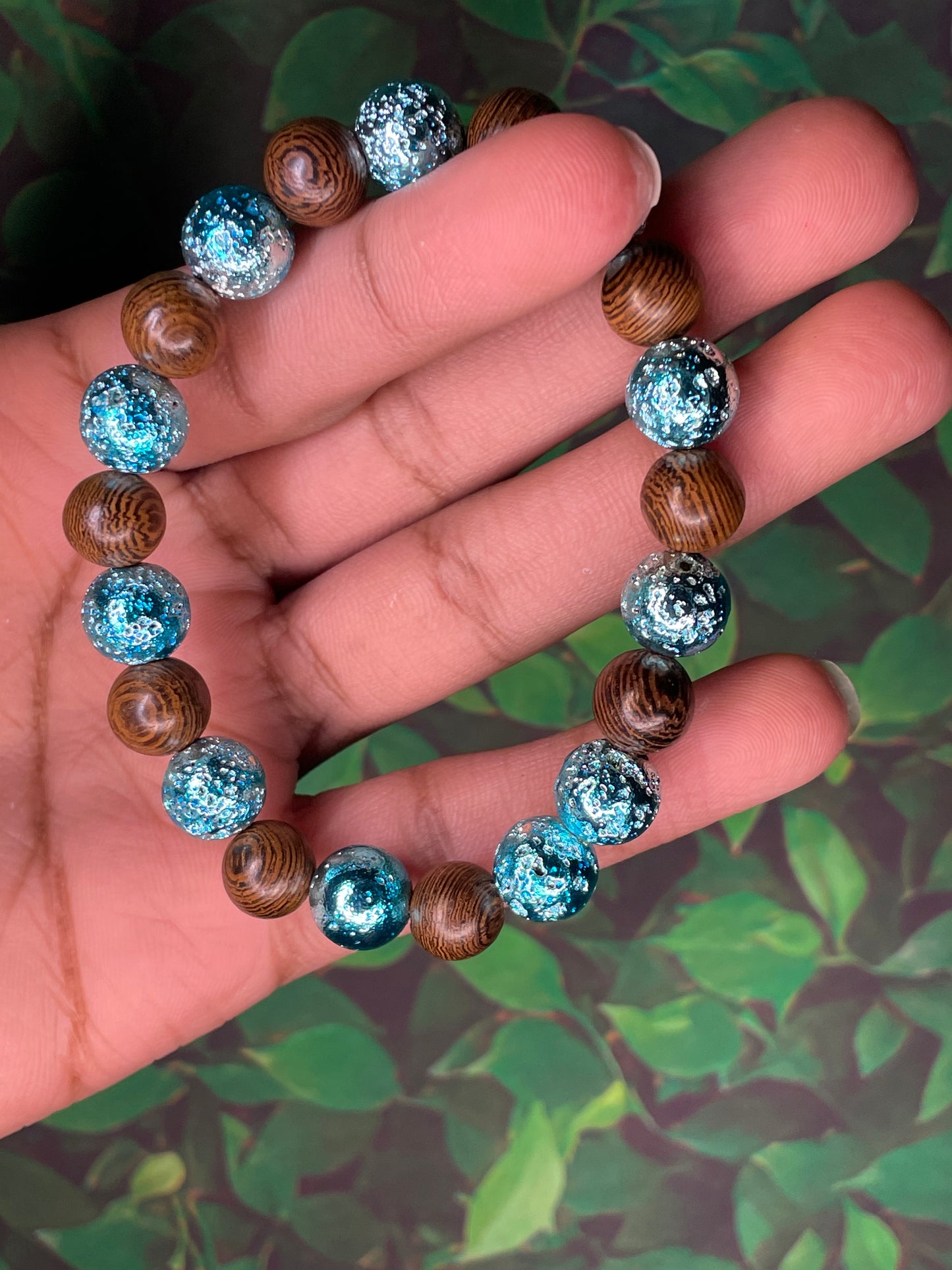 Brown/light blue bracelet