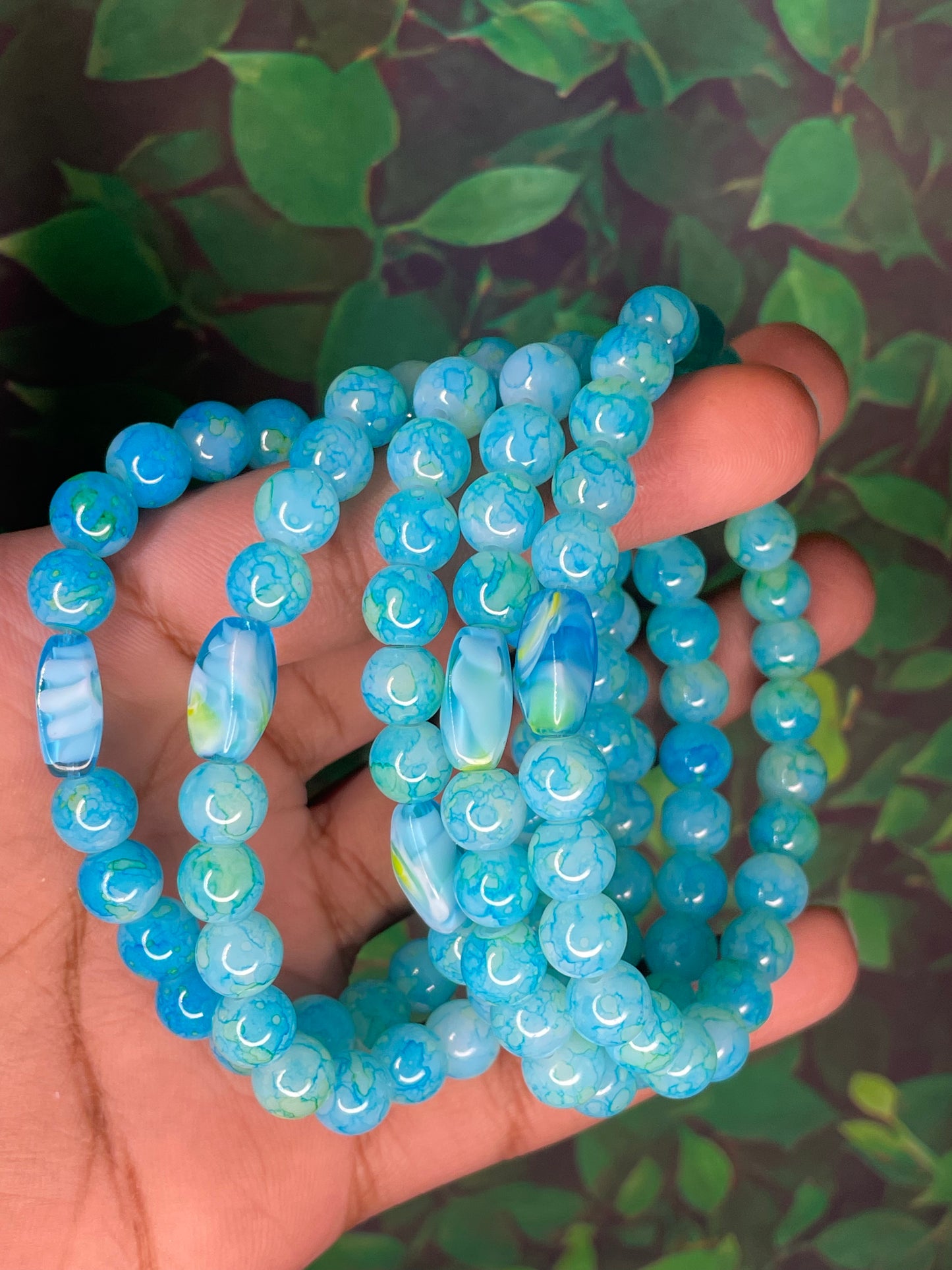 Ocean Blue beaded bracelet