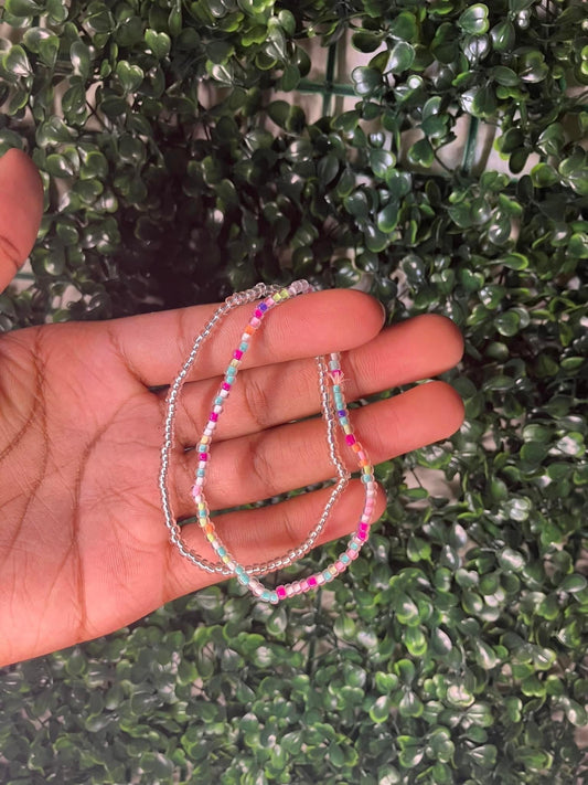 Clear mix papa anklet set