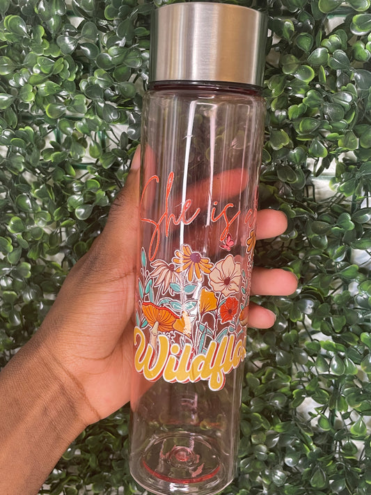 She a wildflower water bottle